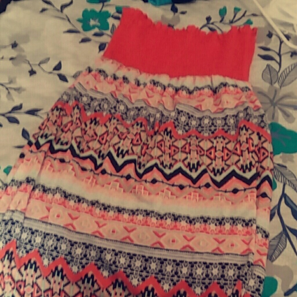 Strapless medium length dress